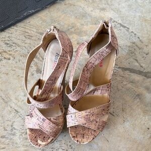 JustFab Cork Patterned Wedges